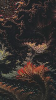 Abstract Fractal Feathery Art Dark Aesthetic Mobile Wallpaper