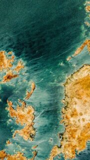 Stunning Satellite View of Desert Islands in Turquoise Ocean Mobile Wallpaper