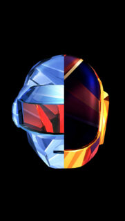 Minimalist Daft Punk Geometric Helmet Dual Tone Wallpaper for Mobile