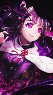 Kanao Tsuyuri Demon Slayer Glowing Purple Anime Aesthetic Wallpaper for Mobile