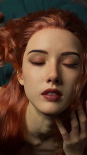 Stunning Portrait of a Woman with Radiant Red Hair Mobile Wallpaper