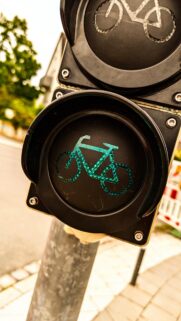 Green Bicycle Traffic Light Signal Wallpaper for Mobile Screens