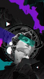 Vaporwave David Statue Aesthetic Abstract Art Mobile Wallpaper