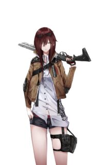 Anime Girl with Tactical Rifle High Resolution Mobile Wallpaper