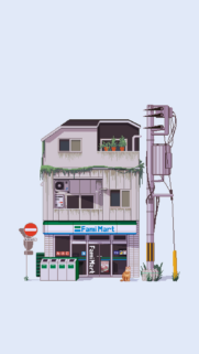 Aesthetic Pixel Art FamiMart Convenience Store Mobile Wallpaper