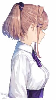 Beautiful Anime Girl With Pink Ponytail in School Uniform Mobile Wallpaper