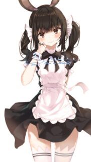 Cute Anime Girl Maid Wallpaper with Bunny Ears for Mobile Screens