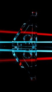 Neon Light Reflection Glass Number Four Minimalist Aesthetic Wallpaper