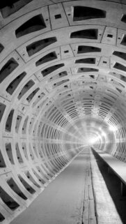 Stunning Monochrome Underground Tunnel Architecture Wallpaper for Mobile