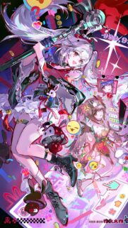 Sparkle and Silver Wolf Honkai Star Rail Vibrant Anime Illustration Wallpaper