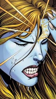 Stunning Comic Book Style Blue Skinned Heroine Telepathic Power Wallpaper