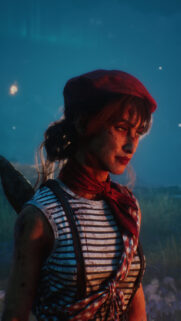 Stunning Cinematic Portrait of a Battle-Worn Survivor in Red Beret Mobile Wallpaper