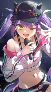 Tokoyami Towa Anime Girl Vocalist Wallpaper for Mobile Screens