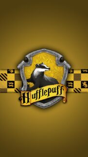 Premium Hufflepuff House Crest Wallpaper for Mobile Devices
