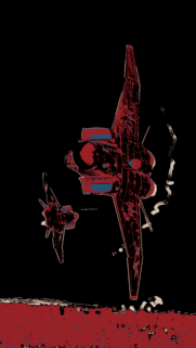 Stylized Red Jet Fighter Silhouette Wallpaper for Mobile Screens
