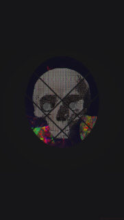 Glitch ASCII Skull Aesthetic Dark Wallpaper for Mobile