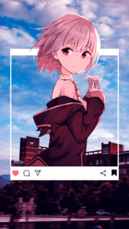 Anime Girl Taking Selfie Mobile Wallpaper Aesthetic Social Media Frame