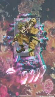 Dio Brando JoJo Bizarre Adventure Aesthetic Glitch Wallpaper for Mobile