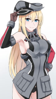 Bismarck Azur Lane Blonde Anime Girl Uniform Wallpaper for Mobile