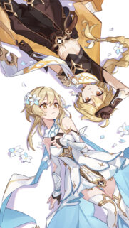 Genshin Impact Aether and Lumine Anime Mobile Wallpaper High Quality