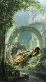 Majestic Chinese Dragon in Ethereal Bamboo Forest High Quality Mobile Wallpaper