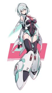 Futuristic Anime Cyborg Girl with Mechanical Armor Art Wallpaper