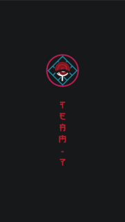Minimalist Uchiha Clan Logo Wallpaper with Japanese Text for Mobile Phones