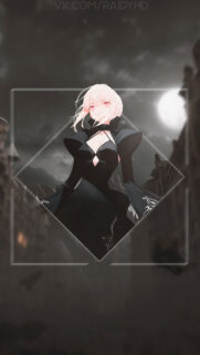 Elegant Saber Alter Gothic Anime Girl Mobile Wallpaper for Smartphone