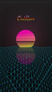 Retro OutRun Aesthetic Synthwave Neon Grid Wallpaper for Mobile