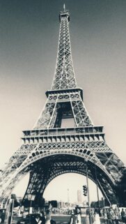 Stunning Black and White Eiffel Tower Paris Landmark Wallpaper for Mobile