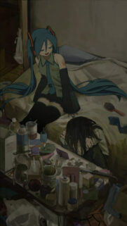 Hatsune Miku Melancholic Anime Room Aesthetic High Quality Wallpaper