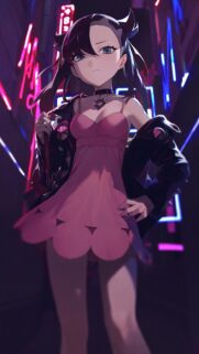 Marnie Pokemon Sword and Shield Neon Cyberpunk Anime Girl Wallpaper