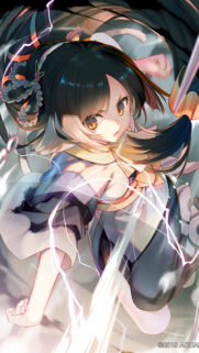 Stunning Anime Girl with Lightning Powers High Resolution Mobile Wallpaper