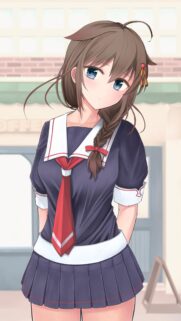 Anime Girl in School Uniform High Resolution Wallpaper for Mobile