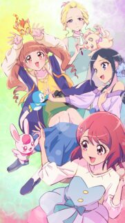 Cute Anime Girls with Magical Pets Pastel Aesthetic Mobile Wallpaper