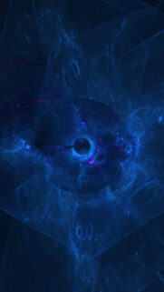Deep Blue Cosmic Void Abstract Fractal Wallpaper for Mobile