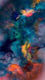 Abstract Colorful Smoke Nebula Art Vertical Mobile Wallpaper