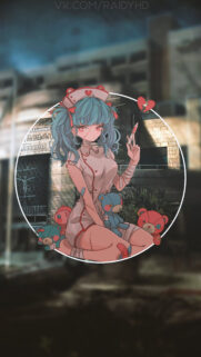 Anime Nurse Girl with Teddy Bears Aesthetic Wallpaper for Mobile