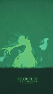 Minimalist Dota 2 Death Prophet Krobelus Green Silhouette Mobile Wallpaper