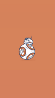 Minimalist BB8 Droid Star Wars Vector Art Mobile Wallpaper