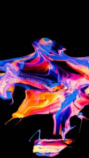 Vibrant Abstract Fluid Neon Paint Art Mobile Wallpaper for Smartphone