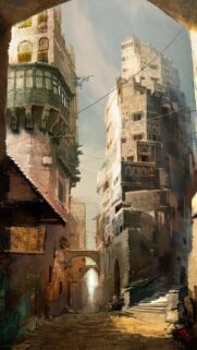 Stunning Sanaa Yemen Ancient Architecture Digital Art Wallpaper for Mobile