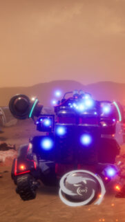 Futuristic Mars Exploration Rover With Glowing Blue Energy Cores Wallpaper