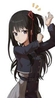 Cute Anime Girl with Long Dark Hair and School Uniform Wallpaper