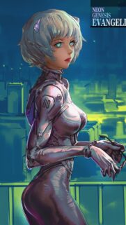Rei Ayanami Neon Genesis Evangelion Cyberpunk Aesthetic Mobile Wallpaper