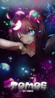 Cute Anime Girl with Sparkling Eyes and Cherry Hair Accessory Mobile Wallpaper