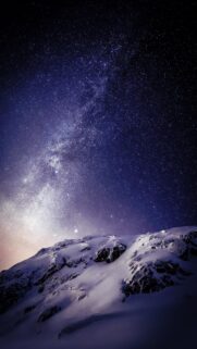 Stunning Milky Way Galaxy Over Snowy Mountain Peak Mobile Wallpaper