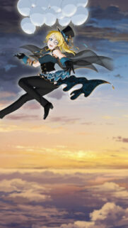 Anime Girl Floating with Balloons in Sky Wallpaper for Mobile