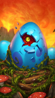 Fantasy Blue Dragon Egg Hatching in Volcano Landscape Mobile Wallpaper