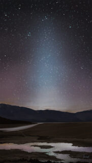 Stunning Night Sky with Starry Milky Way and Reflective Landscape Wallpaper